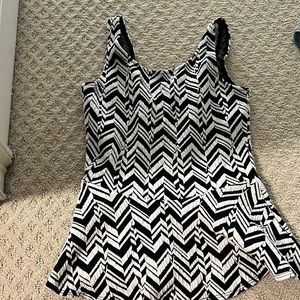 Black and white peplum top